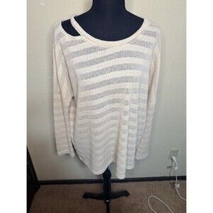 Ya Los Angeles Women's Open Knit Lightweight Pop Over Sweater Size Large Boho
